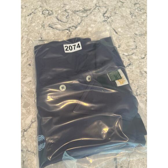 Vintage IZOD 100% Cottton Polo Shirt Heritage Club SC Navy Blue Size Medium JL - Picture 7 of 7